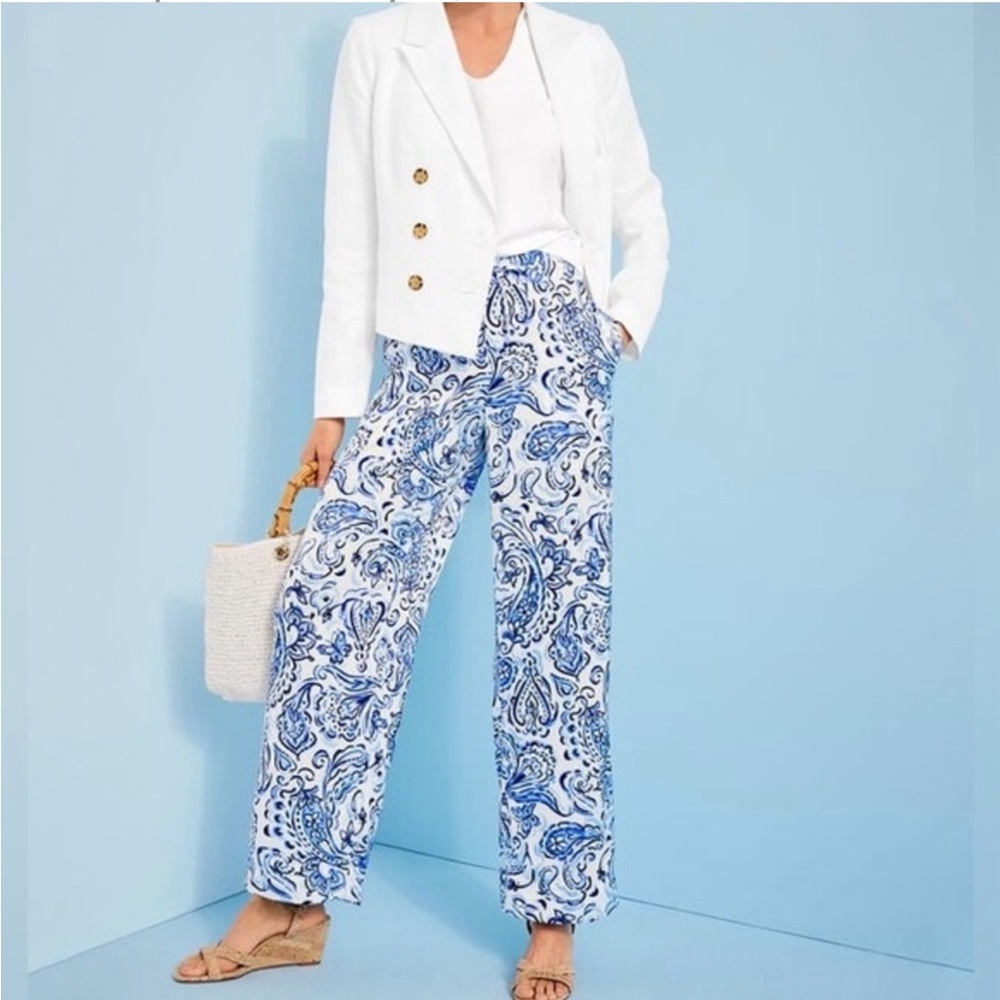 Talbots satin wide leg pants